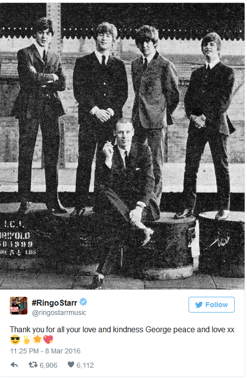 Ringo's George Martin Tweet